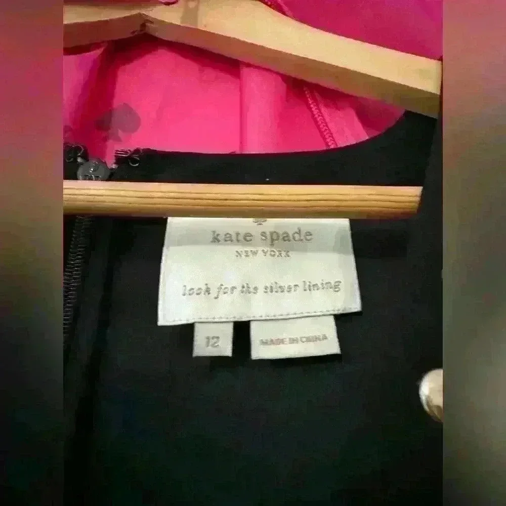 Kate Spade black pleated stud crepe dress size 12P - RETAIL $248 - Like New!